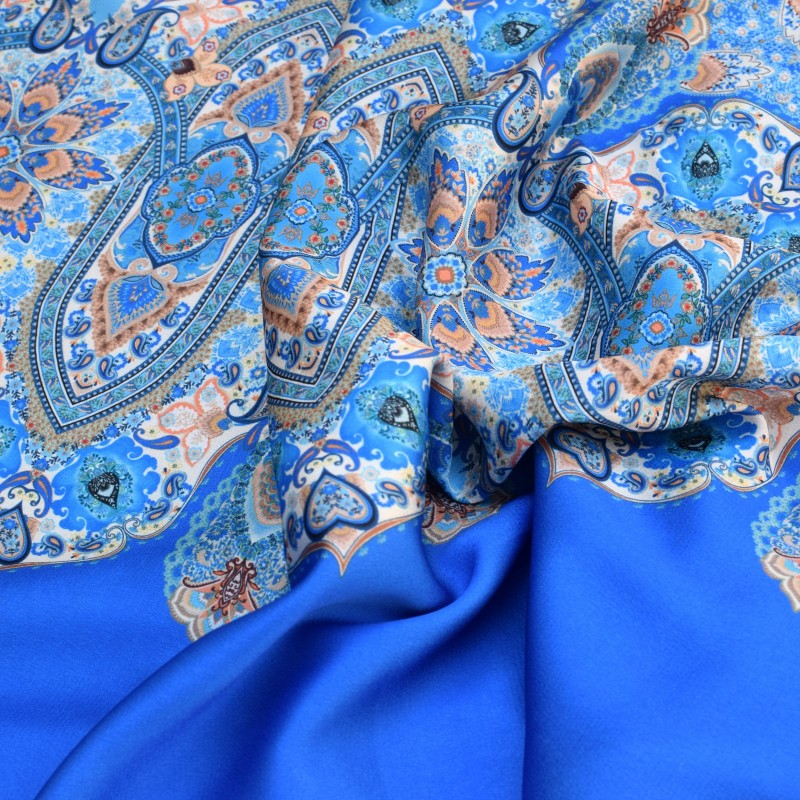Tissu Satin Indien Uni Bleu – 1 Mètre (40x44 Pouces) Pour Couture