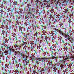 Tissu coton à motif tulipes