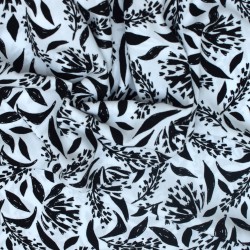 Tissu viscose noir et blanc