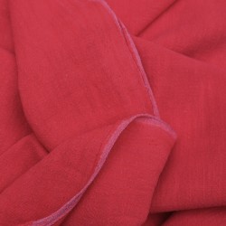 tissu lin lavé uni rouge