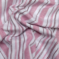 Tissu lin viscose à rayures...