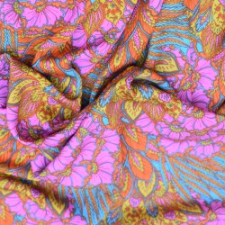 Tissu viscose motifs floraux