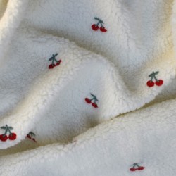 Tissu sherpa teddy brodé...