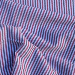 Tissu Seersucker à rayures...