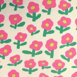 Tissu jersey côtelé fleuri...