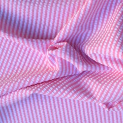 Tissu Seersucker à Rayures...