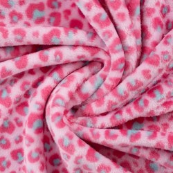 Tissu polaire imprimé léopard