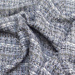 Tissu tweed bleu avec fil...