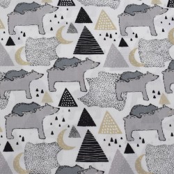 Tissu coton imprimé ours...