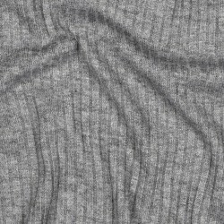 Tissu maille tricot gris à...