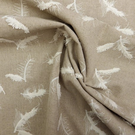 Tissu lin viscose brodé :  44767