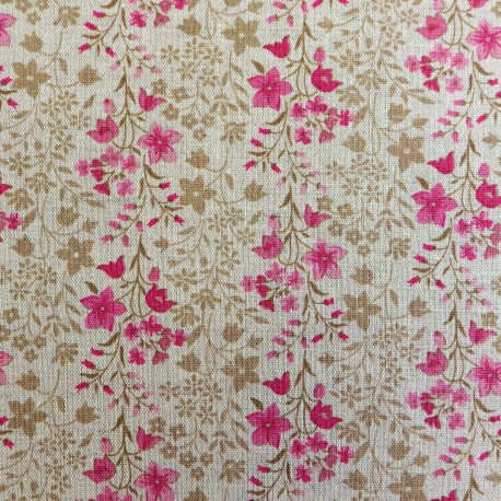 Tissu toile  lin coton flowers : 57935