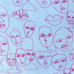 Tissu viscose " face drawing" : 58013