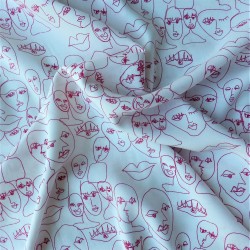 Tissu viscose " face drawing" : 58013