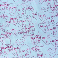 Tissu viscose " face drawing" : 58013