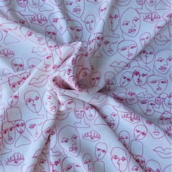 Tissu viscose " face drawing" : 58013