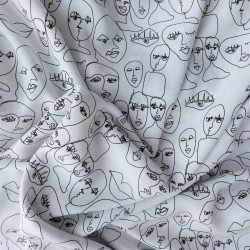 Tissu viscose " face drawing" 58016