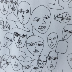 Tissu viscose " face drawing" 58016