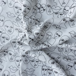 Tissu viscose " face drawing" 58016