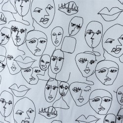 Tissu viscose " face drawing" 58016