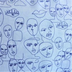 Tissu viscose "face drawing" : 58019
