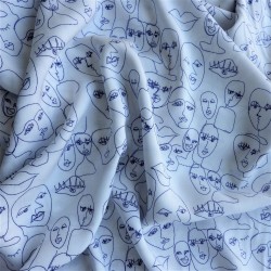 Tissu viscose "face drawing" : 58019