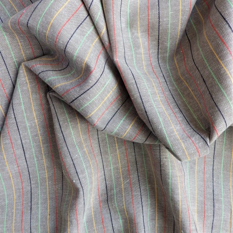 Tissu lin coton rayé : 58021