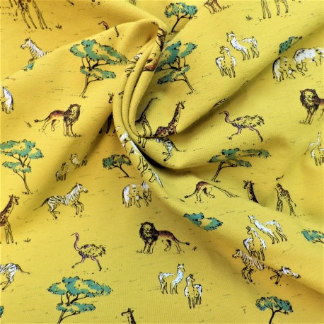 Tissu jersey coton " SAFARI IN AFRICA" : 22865 : 16.30€ le m