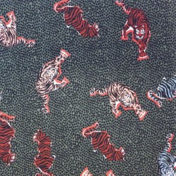 Tissu crêpe " indiana" tigre : réf 12601