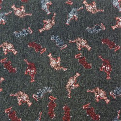 Tissu crêpe " indiana" tigre : réf 12601