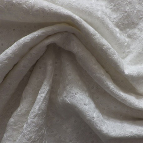 Tissu lin viscose brodé :  22906