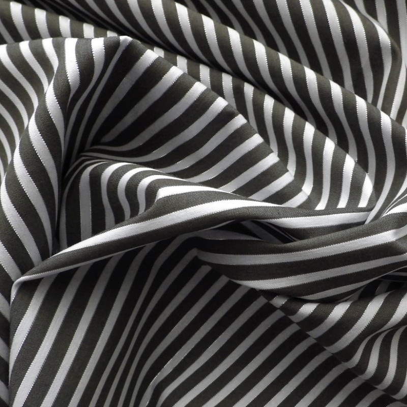 Tissu coton à rayures argentés : 22991