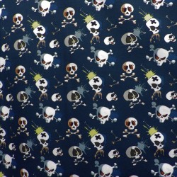 Tissu popeline coton bio Skull : 9.50€