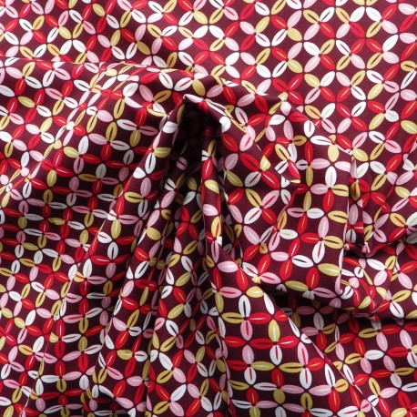 Tissu popeline coton   red summer : 8.50€
