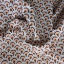 Tissu coton natté à plumes de paon : 11.70€
