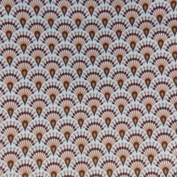 Tissu coton natté à plumes de paon : 11.70€