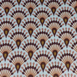 Tissu coton natté à plumes de paon : 11.70€