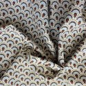 Tissu coton natté à plumes de paon : 11.70€