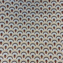 Tissu coton natté à plumes de paon : 11.70€