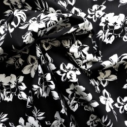 Tissu saton coton Black and white : 14.50€