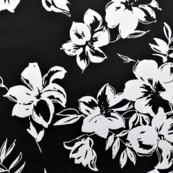 Tissu saton coton Black and white : 14.50€