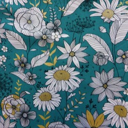 Tissu coton natté à fleurs: 15.70€