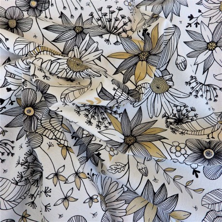 Tissu coton natté à fleurs: 15.70€