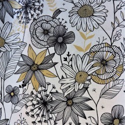 Tissu coton natté à fleurs: 15.70€