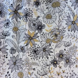 Tissu coton natté à fleurs: 15.70€