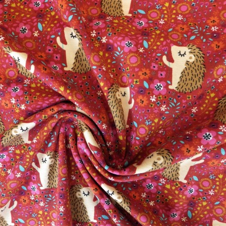 Tissu jersey coton hérisson : 11.85€