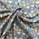 Tissu jersey coton flowers  green : 11.85€